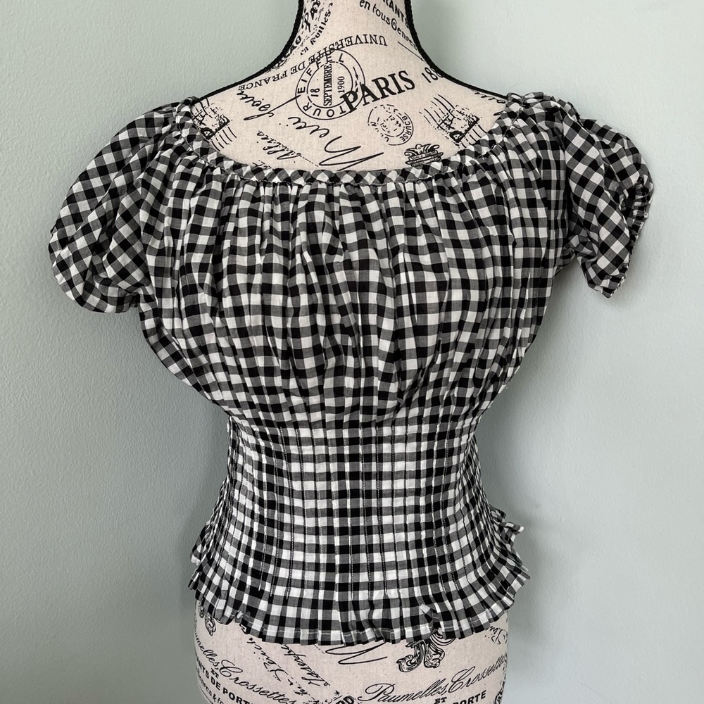 Frankie’s Bikinis Cider Blouse Regular price $170 CAD Color: Black Gingham xs - Picture 5 of 10